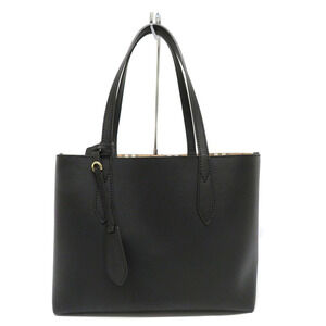 Burberry reversible tote bag black leather check pattern